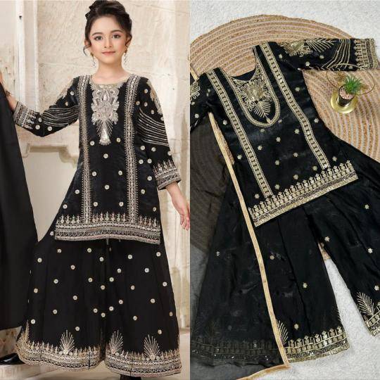 Trending New Ramzan Eid Special Silk Black Affordable kids wear wholesale in Kolkata